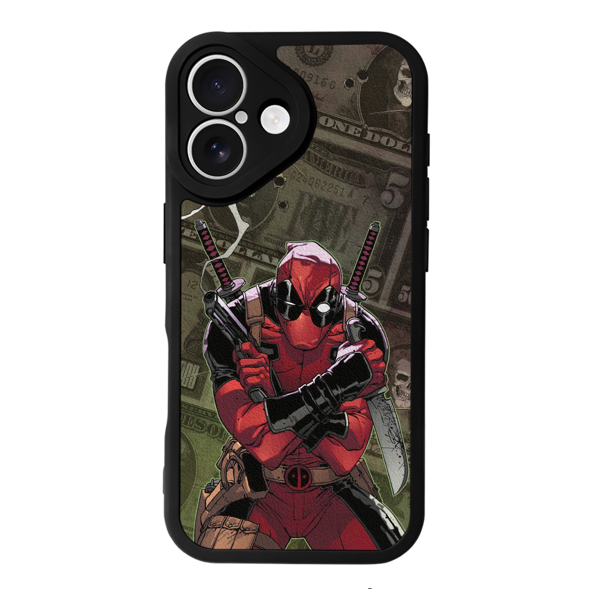（画像用） Deadpool デッドプール 【iPhone 16シリーズ対応】シリコンスマホケース（レザー調） 材質：シリコン